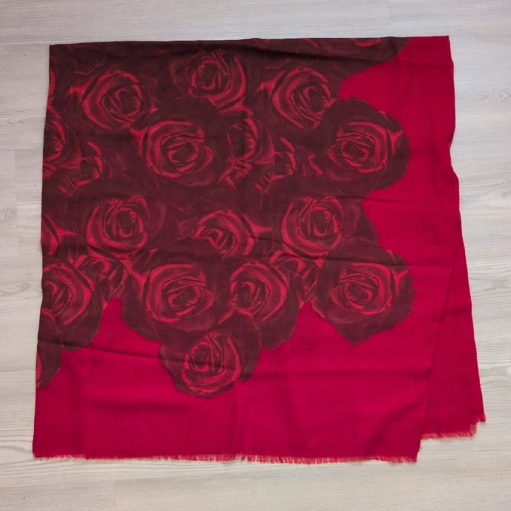 Bold Red Rose Scarf
